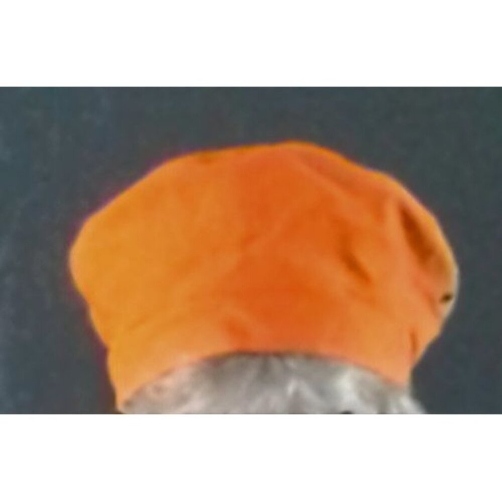 Orange Canvas Hat with Decorative Button